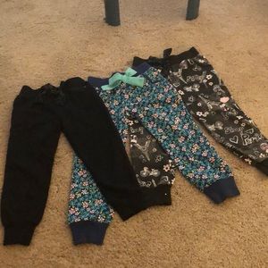 Black sweat pants and flower print bundle
